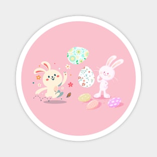 Happy Rabbit Magnet